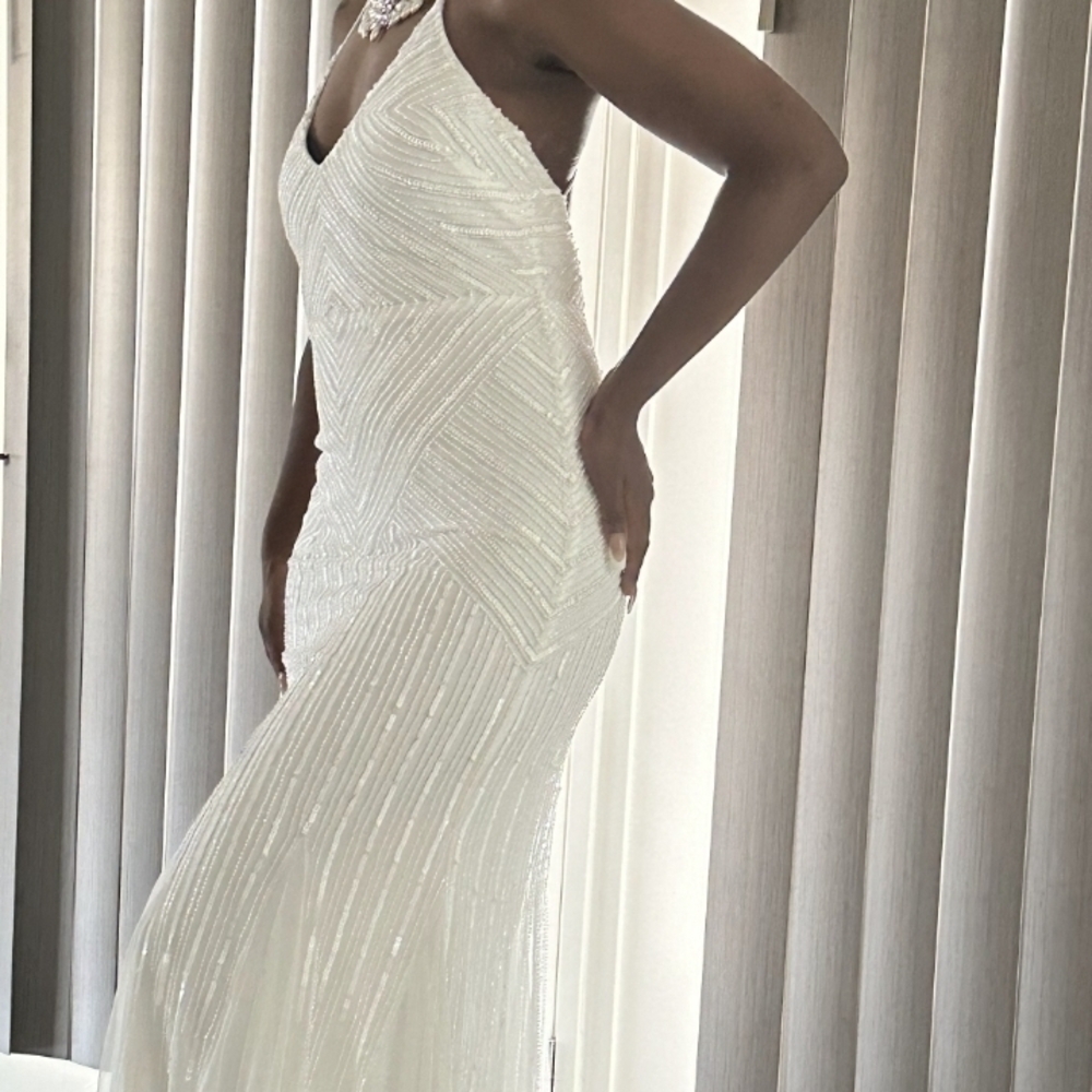 Wedding Lulu's White Beaded Maxi Dress